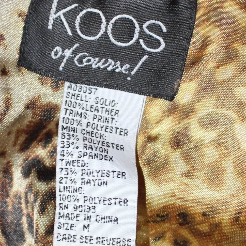 Koos Of Course, Vintage fitted brown leather and Tweed jacket - Picture 8 of 11
